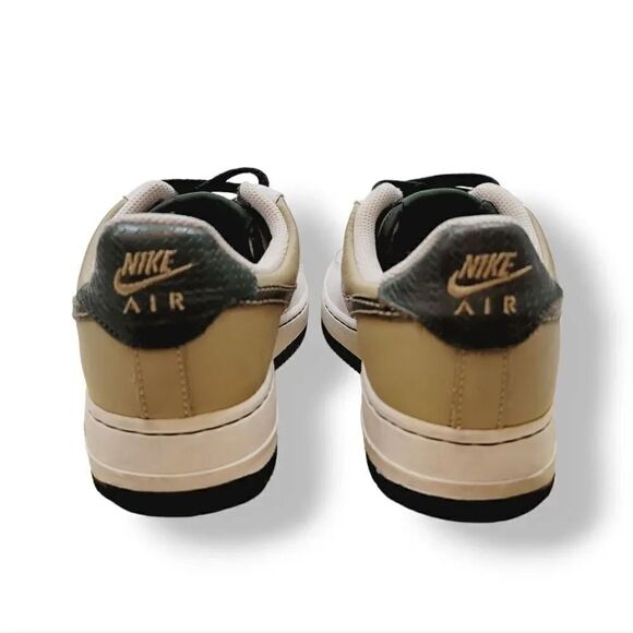 Vintage Y2K Nike Air Force 1 '07 White Dark Army Green Tweed 314192-132 Y5.5/ W7 - Picture 8 of 16